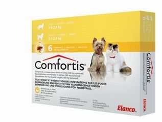Uitbeelding Stoutmoedig Slot Comfortis hond kat 140 mg 6 kauwtabletten