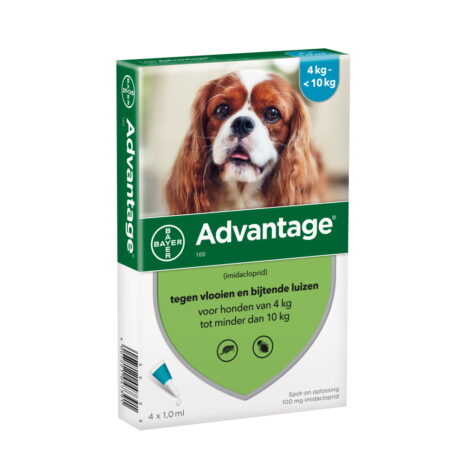 Advantage 100 hond 4-10 kg 4x1,0 ml pipetten