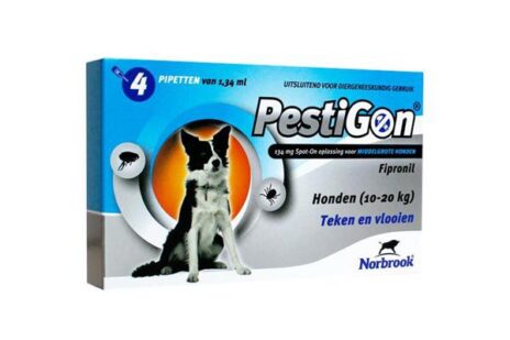 Pestigon middelgrote hond 10-20 kg 4 pipetten |EXP 30-09-2026