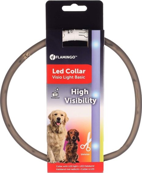 Visio Light LED halsband voor honden zwart