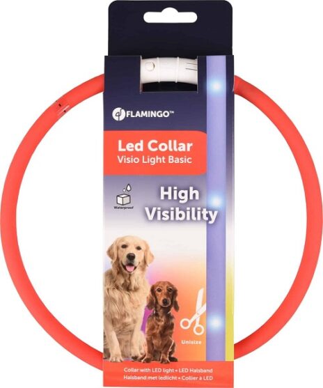 Visio Light LED halsband voor honden rood
