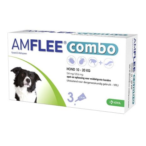 Amflee Combo Spot-on hond 134mg (10-20kg) 3 pipetten