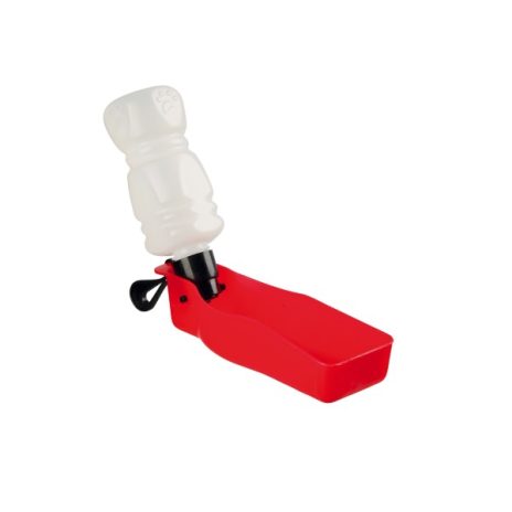 Trixie fles met drinkbak kunststof/rood 250 ml