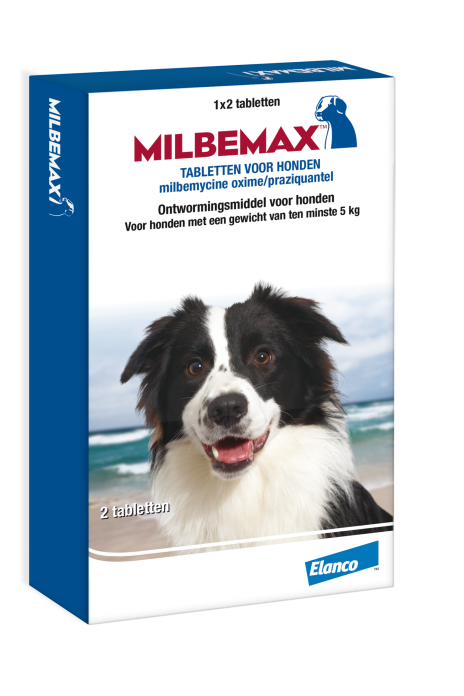 Milbemax hond M | 12,5 mg/125 mg | 2 tabletten