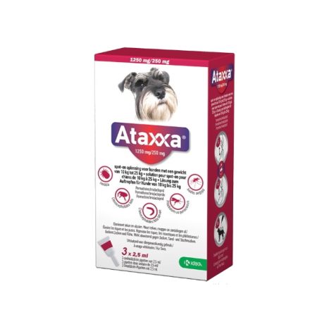 Ataxxa spot-on 1250/250mg hond 10-25 kg 3 pipetten