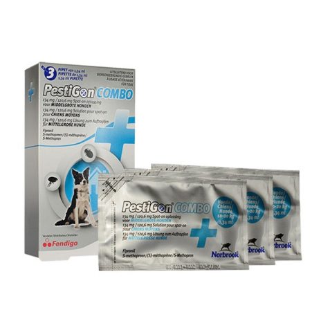 Pestigon Combo 134/120,6mg middelgrote hond | 3 pipetten