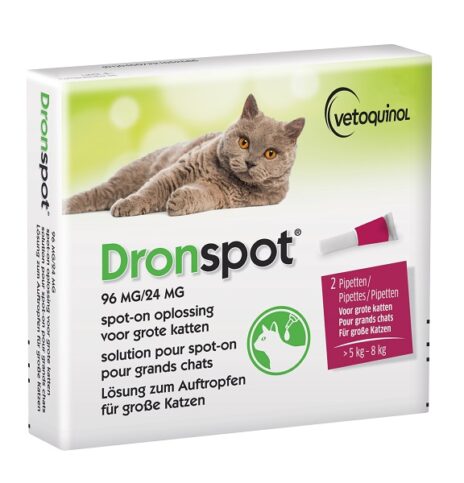 Dronspot grote kat >5 kg-8 kg (96 mg/24 mg) | 2 pipetten