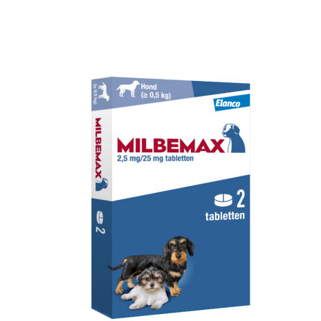 Milbemax hond S | 2,5 mg/25 mg | 2 tabletten