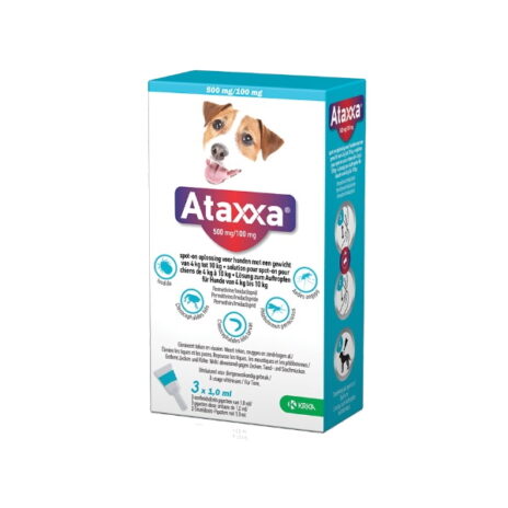 Ataxxa spot-on 500/100 mg hond 4-10 kg 3 pipetten