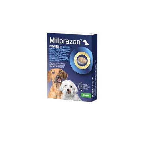 Milprazon Chewable 2,5mg/25mg | Kleine hond | 4 tabletten
