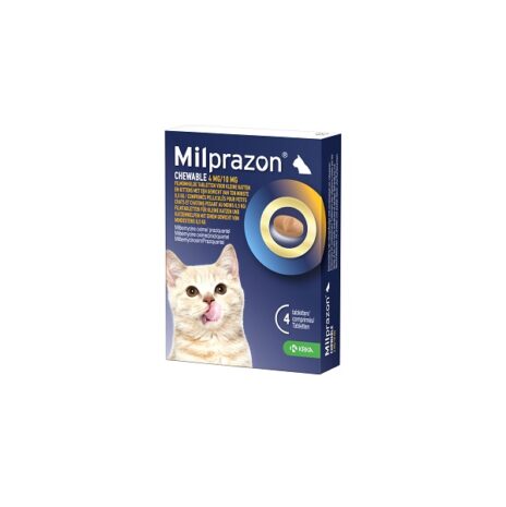 Milprazon Chewable 4mg/10mg | Kleine kat/kitten >0,5kg | 4 tabletten