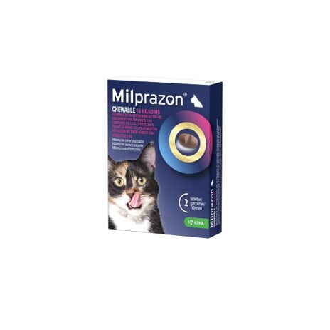Milprazon Chewable 16mg/40mg | Grote kat >2kg | 2 tabletten