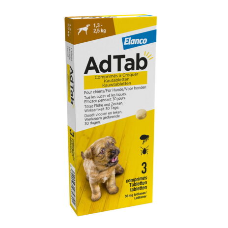 AdTab 56 mg | Hond 1,3–2,5 kg | 3 kauwtabletten