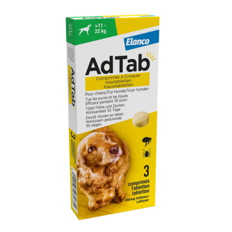 AdTab 450 mg | Hond >11–22 kg | 3 kauwtabletten