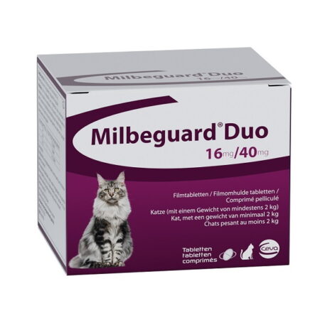 Milbeguard Duo grote kat >2 kg | 16 mg/40 mg | 4 tabletten