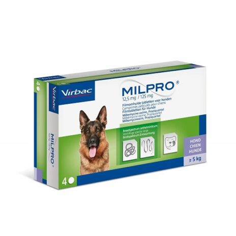 Milpro hond ≥5 kg | 12,5 mg/125 mg | 2 tabletten